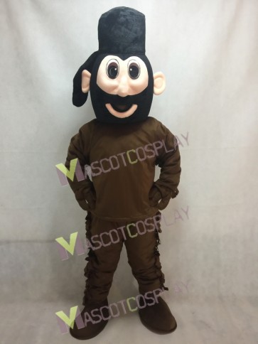 Frontiersman in Brown Mascot Costume