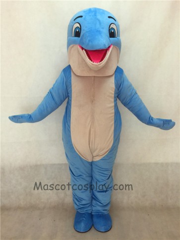 New Blue Happy Dolphin Mascot Costume