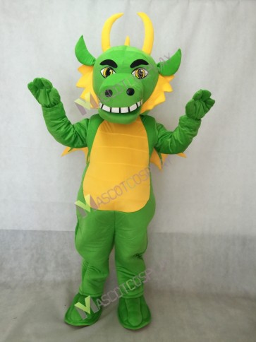 Light Green Dragon with Wings Mascot Costume