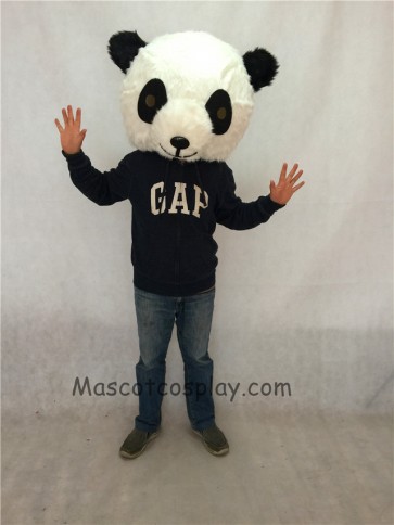 Black And White Panda Plush Adult Funny Mascot Head ONLY 
