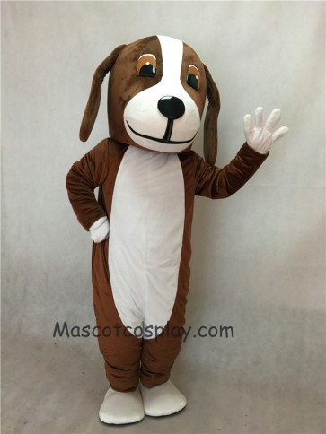 Brown and White Basset Hound Dog Mascot Costume