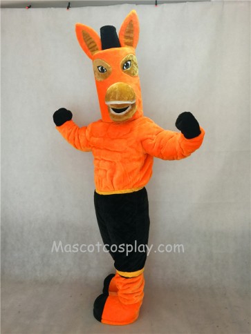 Brown Jack Mule Mascot Character Costume Fancy Dress Outfit