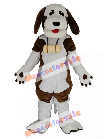 Cute Brown and White Dog Mascot Costume Animal