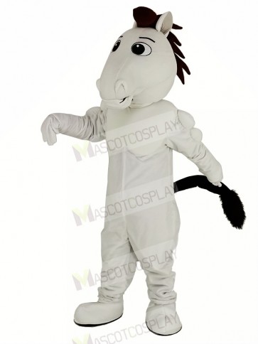 White Mustang Horse Mascot Costume