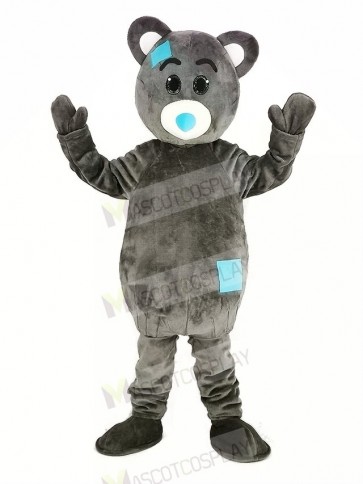 Gray Teddy Bear Mascot Costume Cartoon Male	