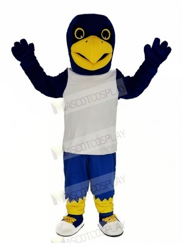 Blue Eagle in White Vest Mascot Costume