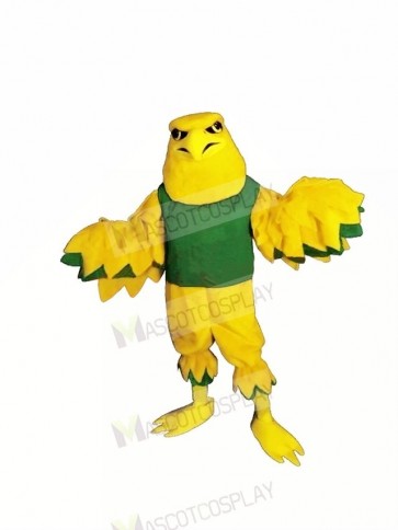 Yellow Eagle with Green Vest Mascot Costumes Cartoon