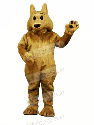 Brown Wolf with Black Eyes Mascot Costumes Cartoon