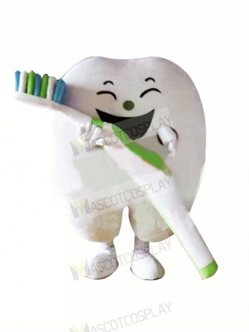 Smiling Tooth Mascot Costume Cartoon
