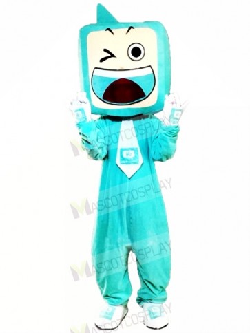 Funny Blue TV Set Mascot Costume Cartoon