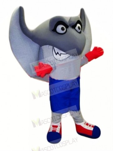 Cute Grey Stingray Mascot Costume Cartoon