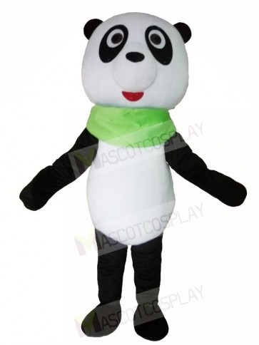 Panda with Green Triangular Mascot Costumes Animal 