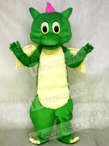 Green Dragon with Yellow Wings Mascot Costumes 