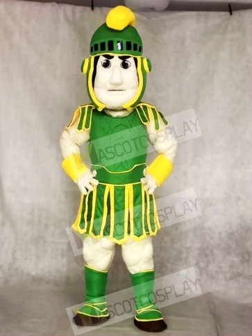 Green and Yellow Spartan Trojan Knight Sparty Mascot Costumes Fancy Carnival Cosplay