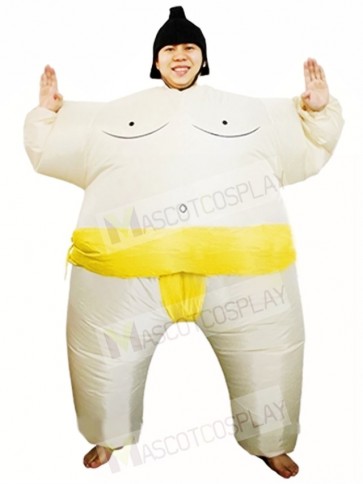 Yellow Japanese Fat Man Sumo Inflatable Halloween Christmas Costumes for Adults