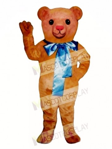 Old Fashioned Teddy Bear with Bow Mascot Costume
