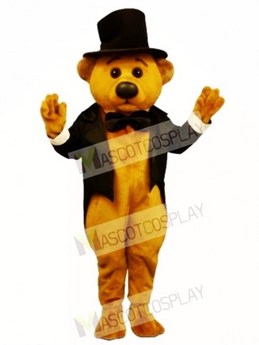 New Sophisticated Bear with Tailcoat & Hat Mascot Costume