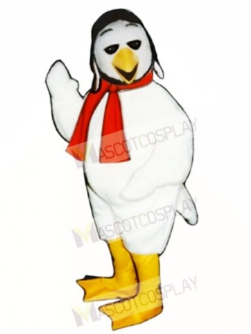 Cute Ace Bird with Aviator Hat & Scarf Mascot Costume