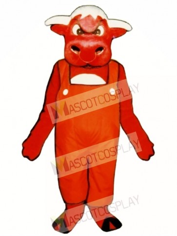 Angry Bull with Overalls Mascot Costume