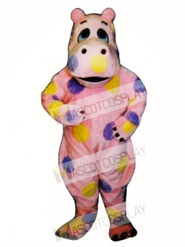 Polka-dot Hippo Mascot Costume