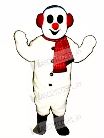 Snowman with Earmuffs & Scarf Mascot Costume