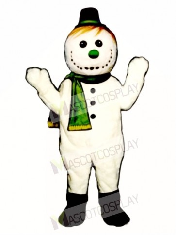 Flakey Snowman with Hat & Scarf Christmas Mascot Costume
