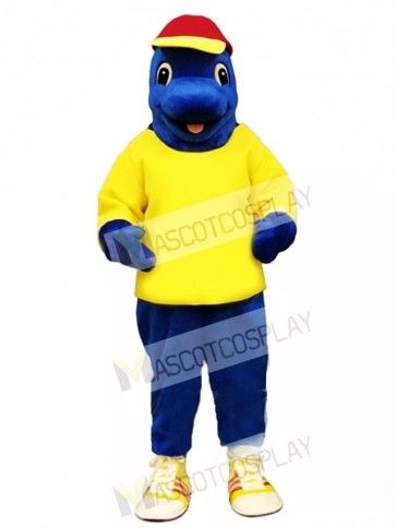 Cute Blue Fish with Shirt & Hat Mascot Costume