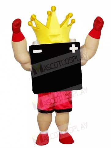 Black Battery King Mascot Costumes