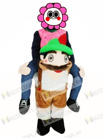 For Children/Kids PiggyBack Bavarian Oktoberfest Beer Guy Carry Me Ride On Stag Mascot Costume