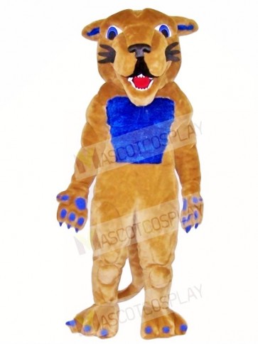 Cougar Mascot Costumes with Blue Muscle Animal 