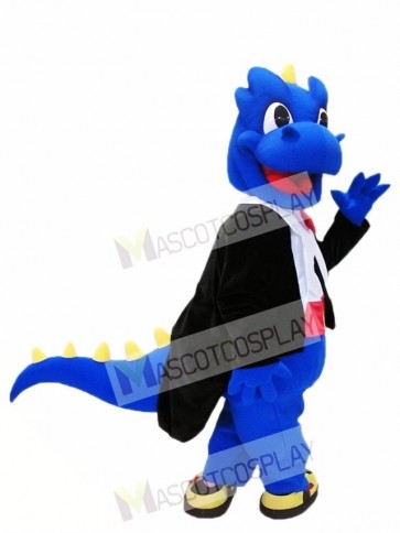 Blue Dragon with Yellow Thorns Spikes Mascot Costumes