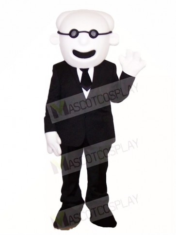 Old Man in Suit Mascot Costumes People 