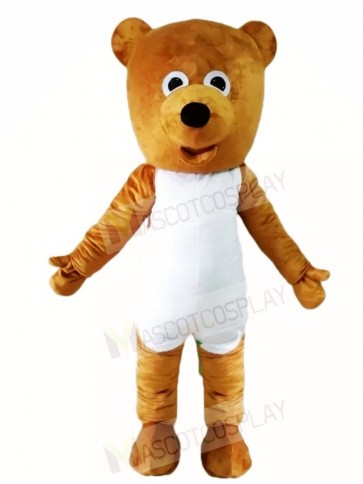 White Belly Brown Teddy Bear Mascot Costumes Animal