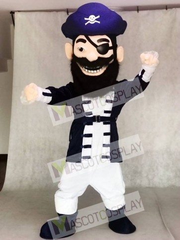 Redbeard Pirate in Navy Blue Mascot Costumes