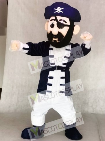 Captain Blythe Pirate Mascot Costumes in Navy Blue