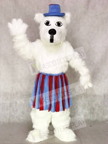 White Scottie Dog with Skirt & Tam Mascot Costumes Animal