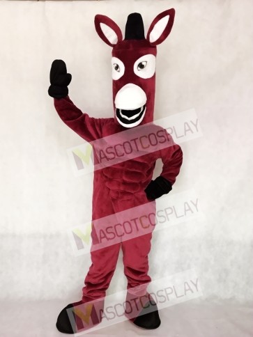 Maroon Mule Mascot Character Costume Fancy Dress Outfit