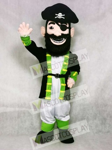 Custom Color Redbeard Pirate Green Cuffs Mascot Costume