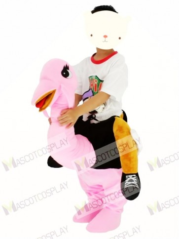 Children/ Kids Piggyback Carry Me Ride on Pink Ostrich Mascot Costume