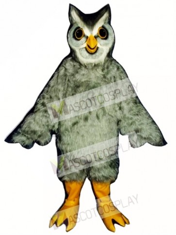 Cute Grey Owl Mascot Costume