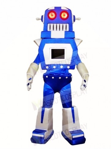 Blue and Silver Robert Mascot Costumes  