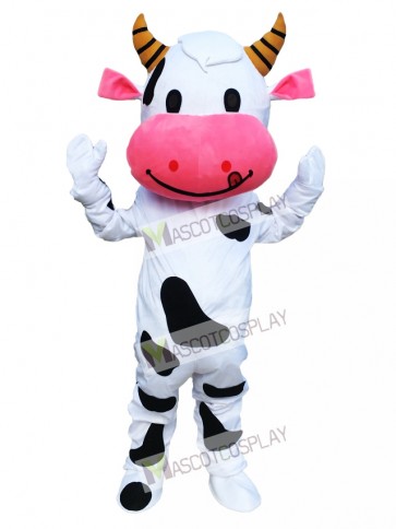 Pink Ear Cow Mascot Costume