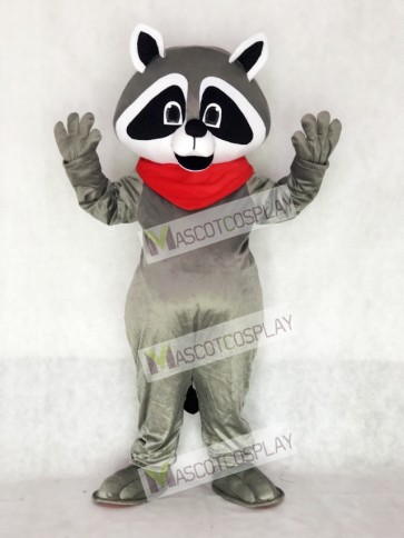 Raccoon with Red Neckerchief Mascot Costume