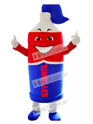 Red and Blue Toothpaste Mascot Costume  