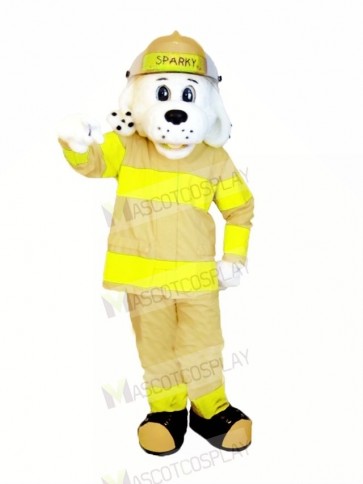 Sparky the Fire Dog with Khaki Tan Suit NFPA Mascot Costume