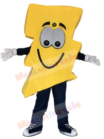Yellow Lightning Bolt Mr. Electric Mascot Costume