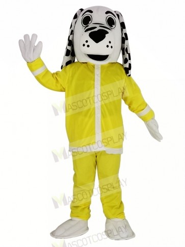 Dalmatian Fire Dog with Yellow Coat Mascot Costume Animal