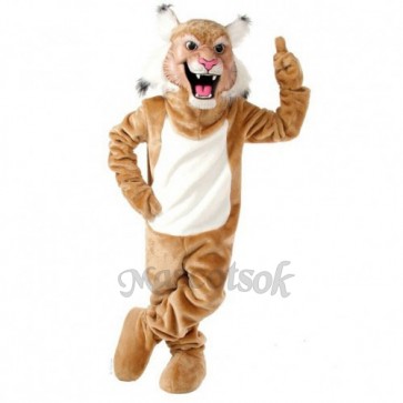 Cute Tan Wildcat Mascot Costume
