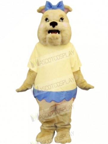 Bulldog with Yellow T-shirt Mascot Costumes