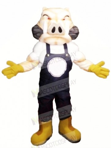 Fierce Hog with Yellow Gloves Mascot Costumes Adult